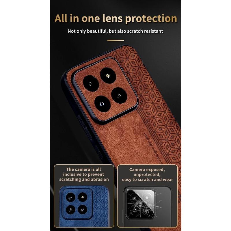 Luxury Leather Phone Case for Xiaomi 14 Ultra 13 Pro Shockproof Bumper Coque Back Cover for Xiaomi 14Pro Note 13 Ultra 13