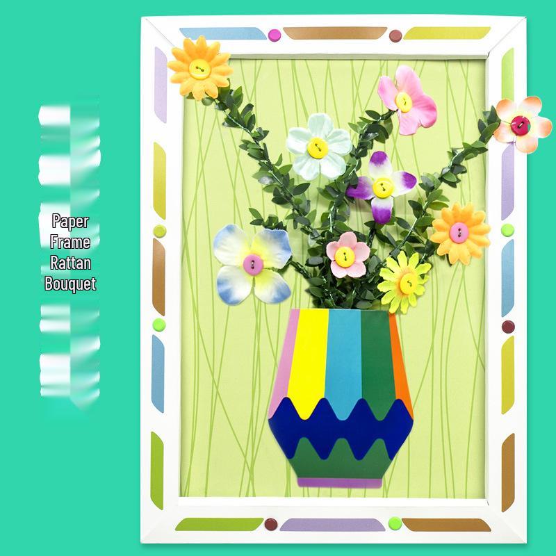 Kids' DIY Pipe Cleaner Flower Bouquet Kit - Ideal for Kindergarten Crafts & Holiday Gifts