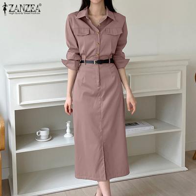 Γυναικείο φόρεμα με μακρυμάνικο μακρυμάνικο γιακά