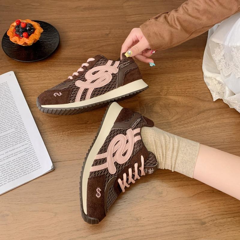 

Retro women s autumn new versatile breathable mesh casual sports shoes platform white 40