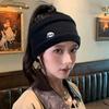 All-match Retro Thickened Panda Knitted Hairband Korean Style Casual Sports Headband Outdoor Windproof Scarf Hairband
