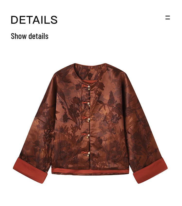 Spring 2025 Retro Chinese Style Loose Jacquard Fashion Outerwear for Women