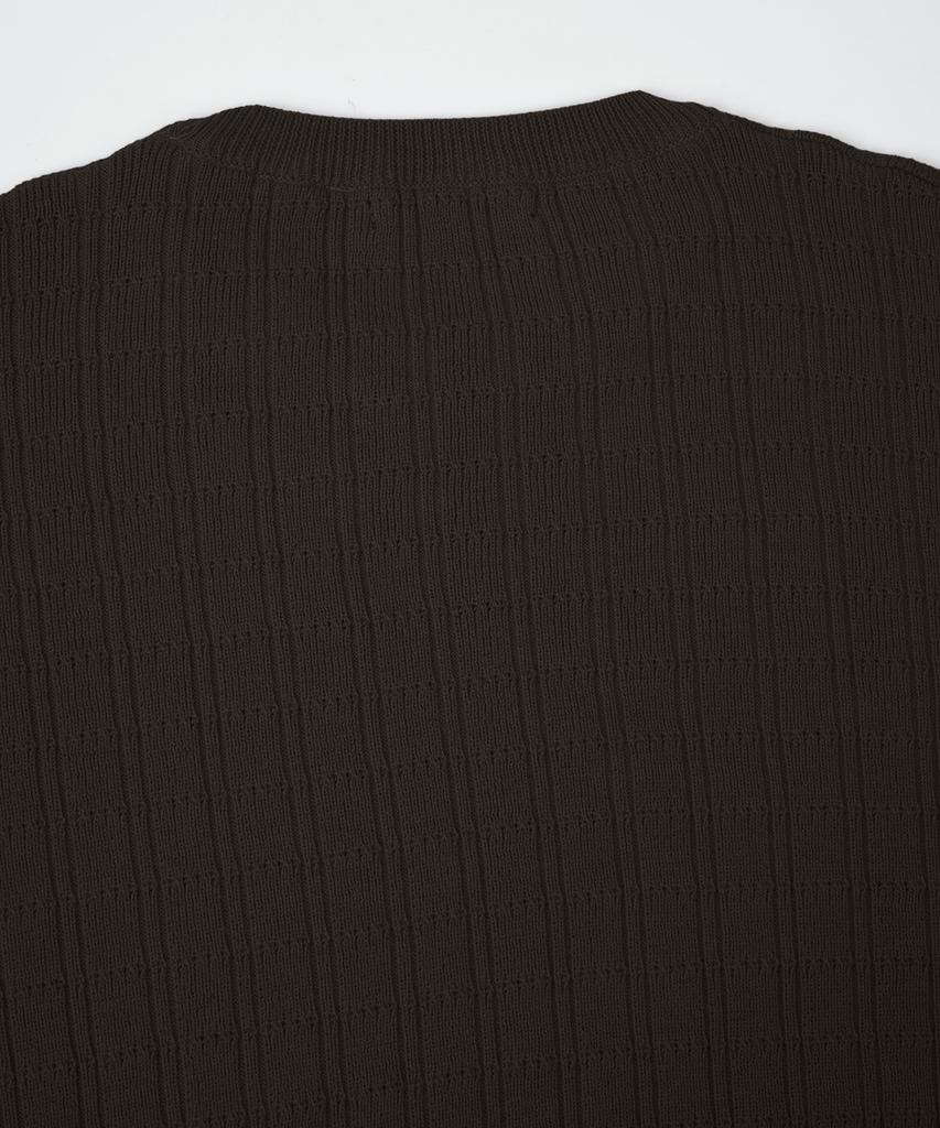 BIRBANTE Washable Cotton Square Round Knit - Dark Brown