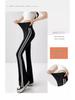 High Waist Flare Yoga Pants with Side Stripe for Women - Plus Size, Autumn/Winter Wear