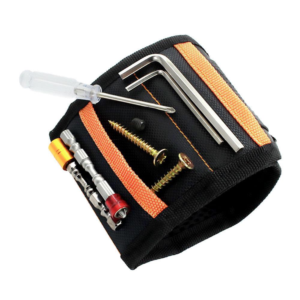 

Магнитный браслет для удержания винтов, гвоздей, сверл, сверхсильные магниты, регулируемый ремешок, незаменимый инструмент