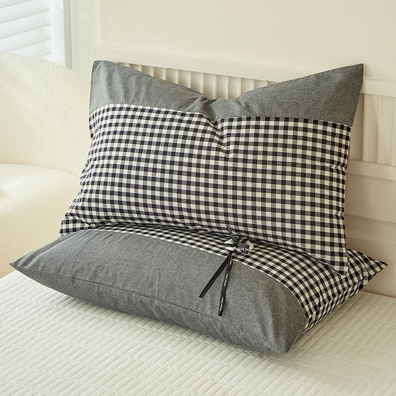 Home Pillowcase Cotton Pillow Cover Plaid Pillowslip Pillow Case Rectangle Pillowslip Pillow Case Bedroom Sofa Cushion Cover
