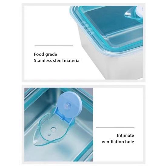 1/6Pcs Stainless Steel Bento Storage Box Leak-proof Stackable Design Snack Container with Lid Lunch Container