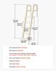 5-Step Inclined Pool Ladder of 2 Handrails Loads 300 Lb for 48-54 In Pool