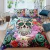 Gothic Skull Flower Three-Piece Digital Printing Bedding