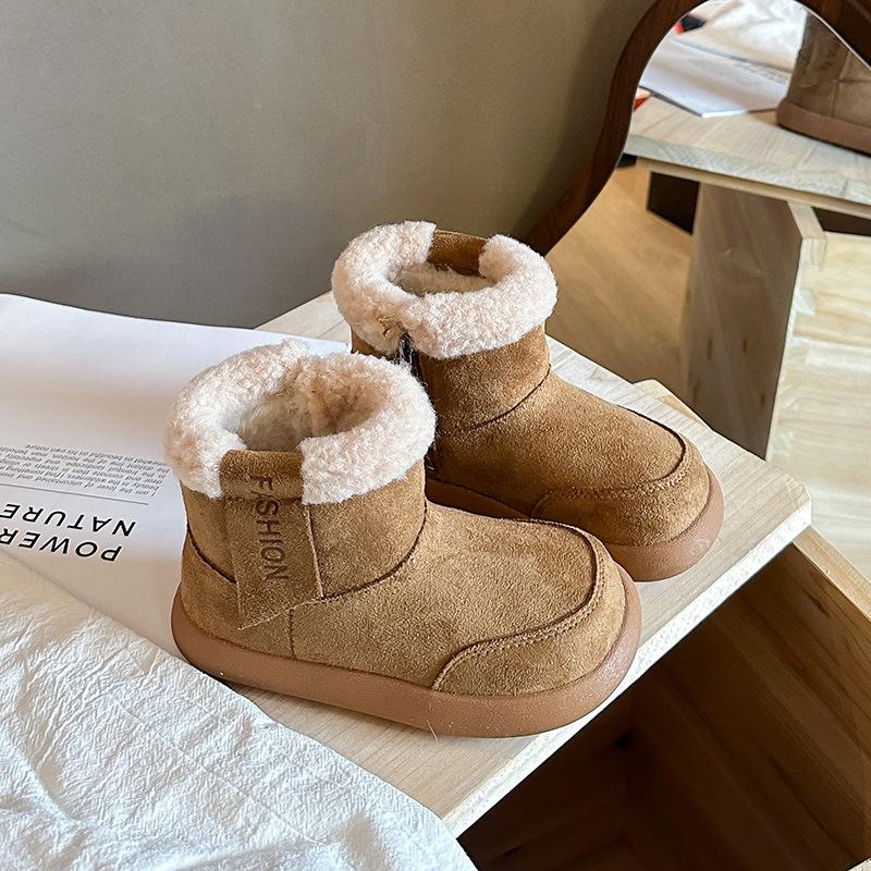 Girls Snow Boots Winter New Children's Cotton Shoes Piled Thickened Large Cotton Boots Boys Non-slip Snow Shoes