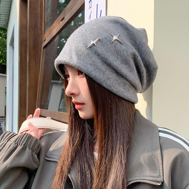 Hat Women's Winter Fashion New Women's Winter Pullover Knitted Wool Baotou Stacking Hat