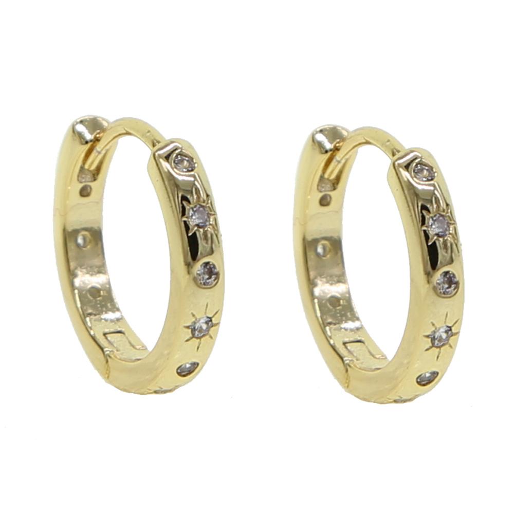 2026 New Hot Selling 5A Cubic Zirconia Fashion Women Jewelry Starburst Hoop Earring