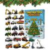 Adventskalender för tunga maskiner 2D Akryl Grävmaskin Byggfordon Dekoration 24 Dagars Jul Nedräkningskalender