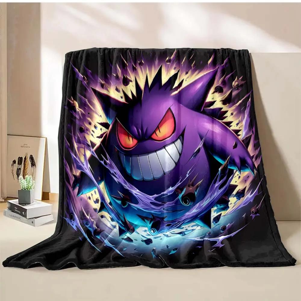Halloween Gengar Printed Blanket Children Adult Blanket Soft and Warm Bedding for Bed Sofa Outdoor Travel Cover Blanket