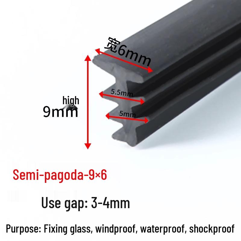 Aluminium T-Dichtungsprofil für 90er Typ Festglas-Schiebetüren und Fenster