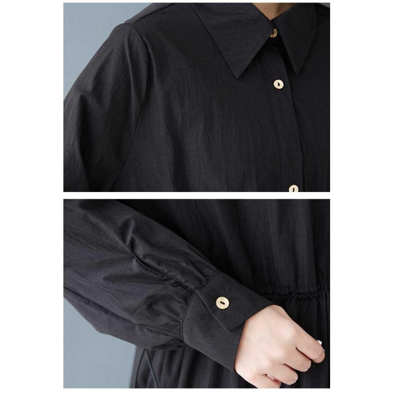 Spring Outfit New Style Temperament Wind Small Crowd All Kinds of Thin Shirt Dress Fashion Long Shrink Waist Big Place Dress