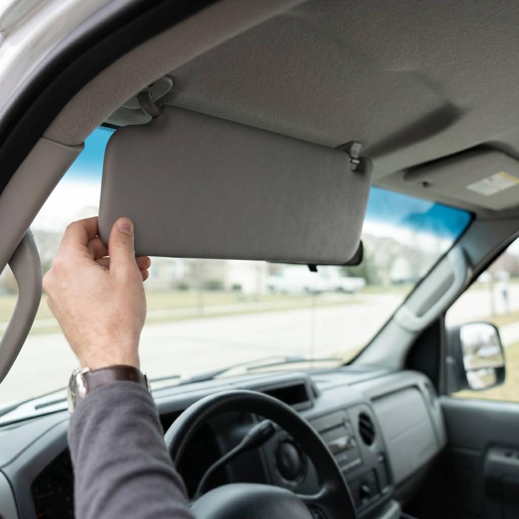 Driver Passenger Side Sun Visor Replacement for Ford E150 E250 E350 2009 2025 Sun Shielding Board Gray 9C2Z 1504105 FA