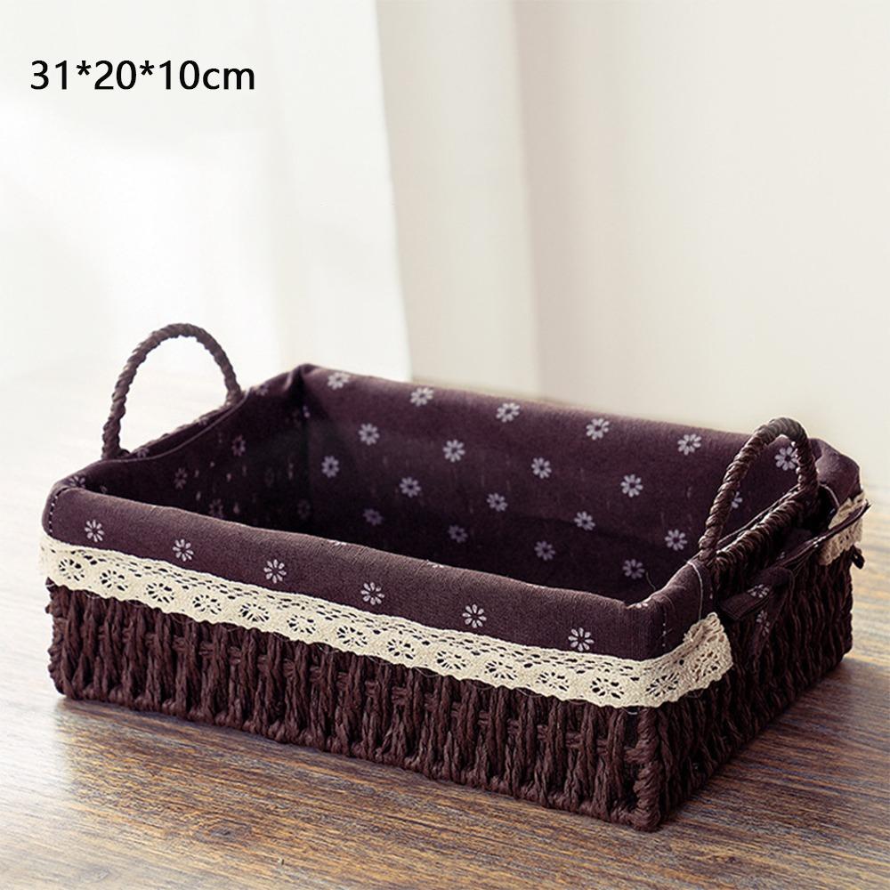 Imitation Rattan Rattan Storage Baskets Home Decoration Vegetable Fruit Hand-woven Baskets Multi-Purpose Toy Storage