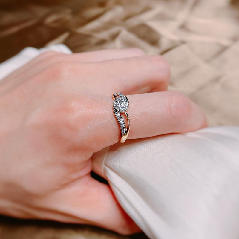 Luxury Bridal Wedding Ring Micro-Wax Inlay Natural Zircon  Rose Gold With  Color Rings For Women Vintage Jewelry