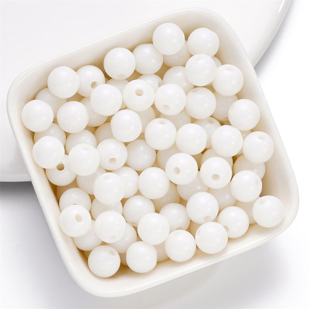50-200pcs 4/6/8/10mm Acrylic Jelly Color Beads Round Spacer Loose Bead for DIY Earrings Bracelet Jewelry Making Accessories