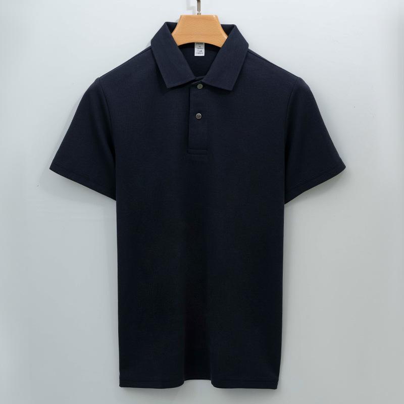 Cotton Markless Collar Polo Shirt Men's Short-sleeved T-shirt Solid Color Xinjiang Cotton Men's Polo Shirt