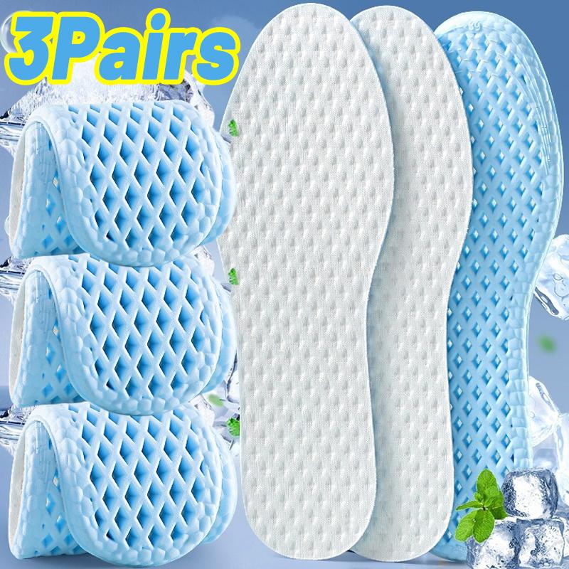 10PCS Breathable Mesh Insoles Men Summer Deodorization Sweat Absorb Running Shock Absorption Shoe Sole Memory Foam Shoes Pads