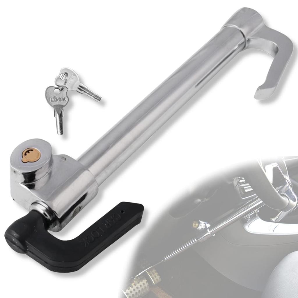 VICHE CATT Auto Lenkrad Lenkpedal Auto Fahrzeug Diebstahlprävention Diebstahlsicherung, Schloss, Schloss, Schloss, Schloss, Sicherheit, (Silber)