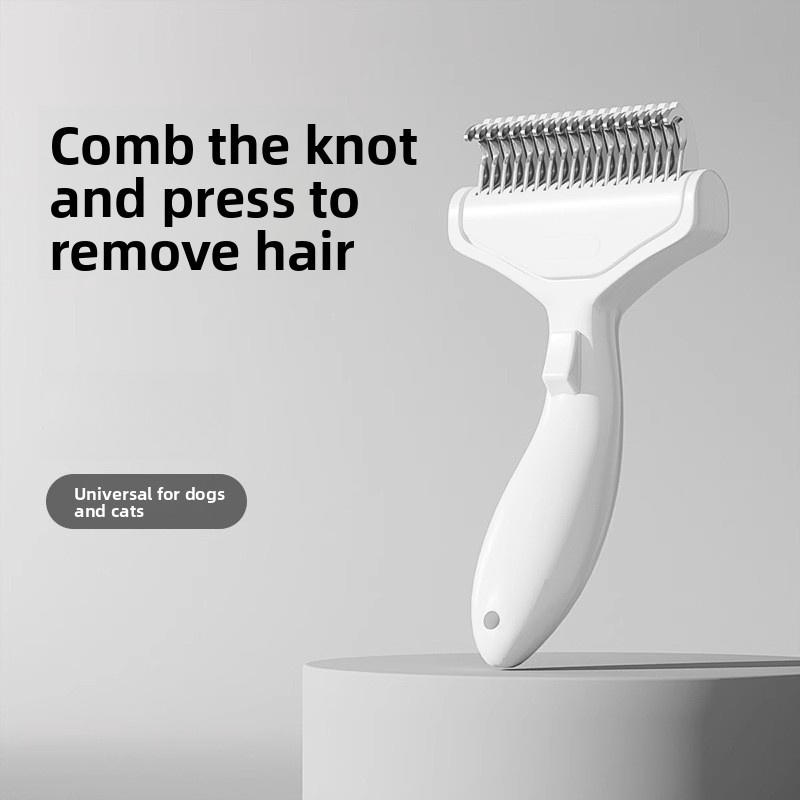 Floating Stainless Steel Dog Hair Removal Brush For Long Hair Breeds Puppy Cat Comb Pet Grooming Products Curved Design