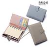 With Loose-leaf Hand Ledger Notebook Passport Holders Genuine Leather Travel Organizer 6-Ring Notebook Cowhide RFID Wallet