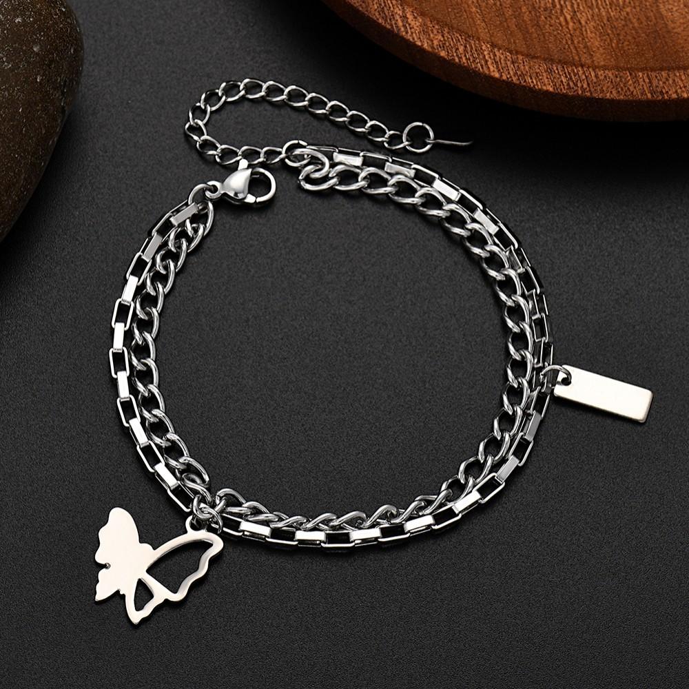 JewelryTop Noble 18K Gold Copper Charms Bracelets Double Chain for Lady Women Men Wedding Girl 18+5cm Original