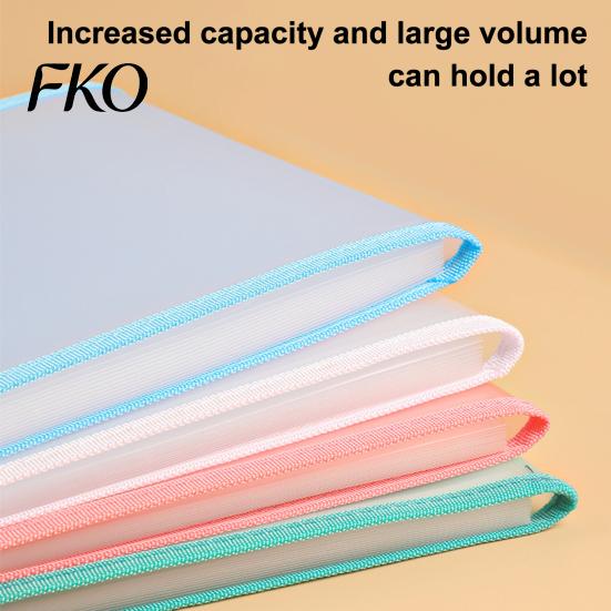 Large Capacity File Folder Translucent Vertical Expanding Organizer with 13 Pockets, Accordion Folders Reinforced Handle Labels, A4 Letter Size