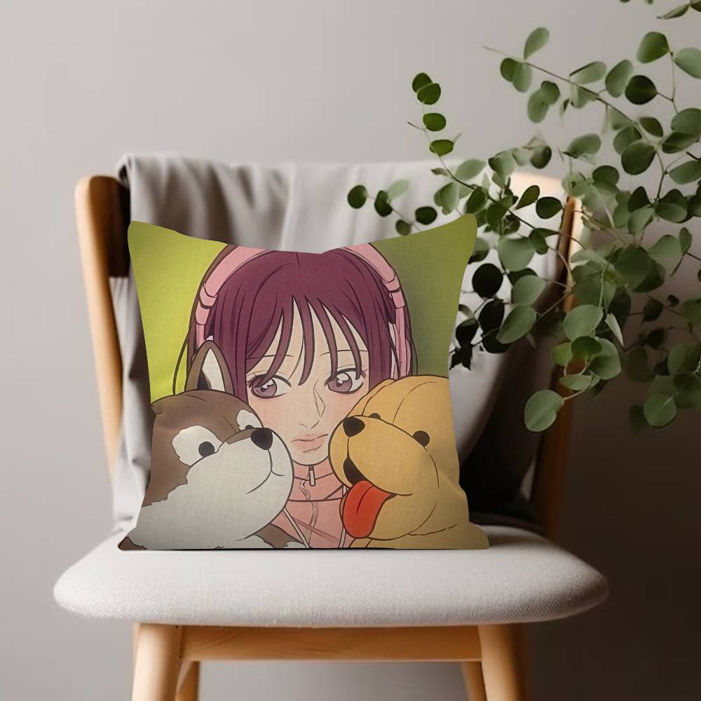 Ovely Korean Manhwa Operation True Love Cushion Cover Soft Pillow Case for Sofa Living Room Home Office Decor Protective Covers