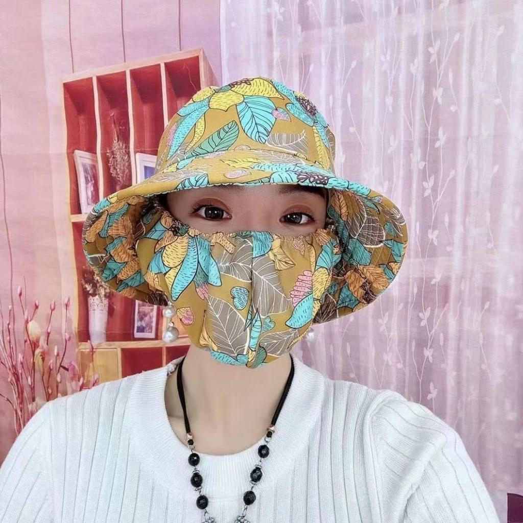 New Hat, Mask Integrated Sunscreen Women's Summer Ultraviolet Face Mask, Outdoor Sun Hat, Sun Hat Women