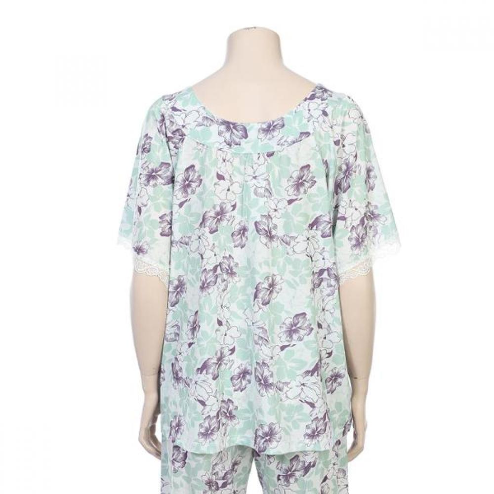 BARBARA Women S Green Floral Print Pajama Homewear Awp4572r