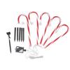 Xmas Candy Cane Lights 1 for 5 IP65 Water Resistant 8 Modes 500mAh Battery Candy Cane Pathway