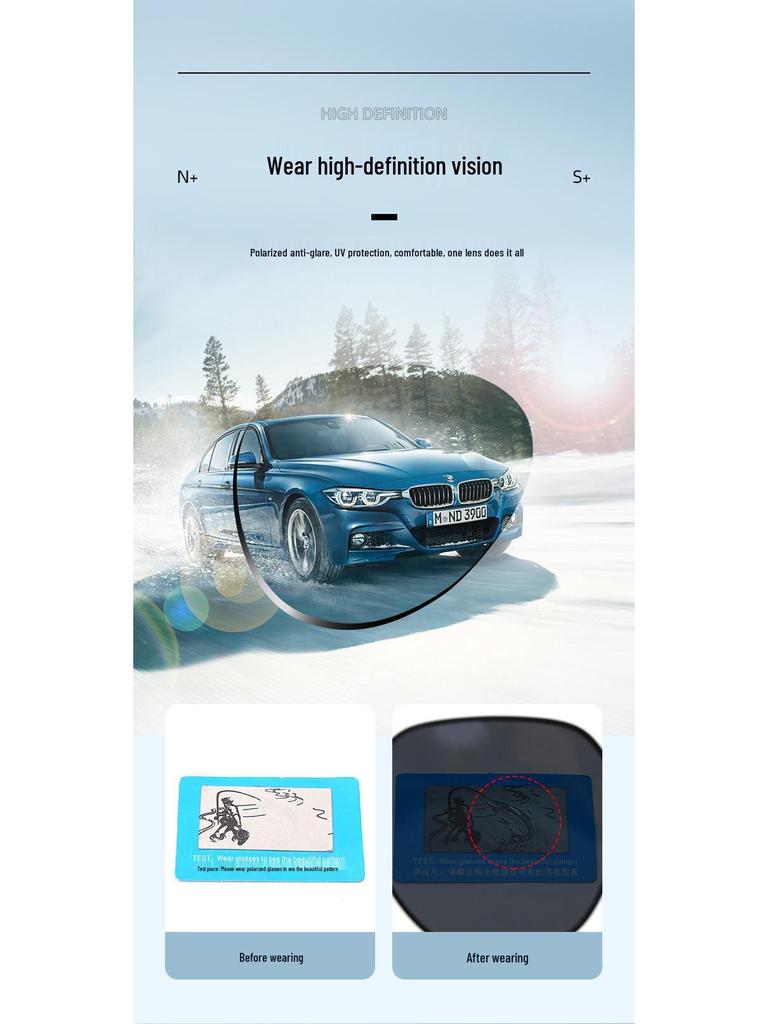 New Women's Metallic Blue Light Sunglasses with Three-in-One Magnetic Clip-On Set - Polarized Outdoor Sunglasses Unisex