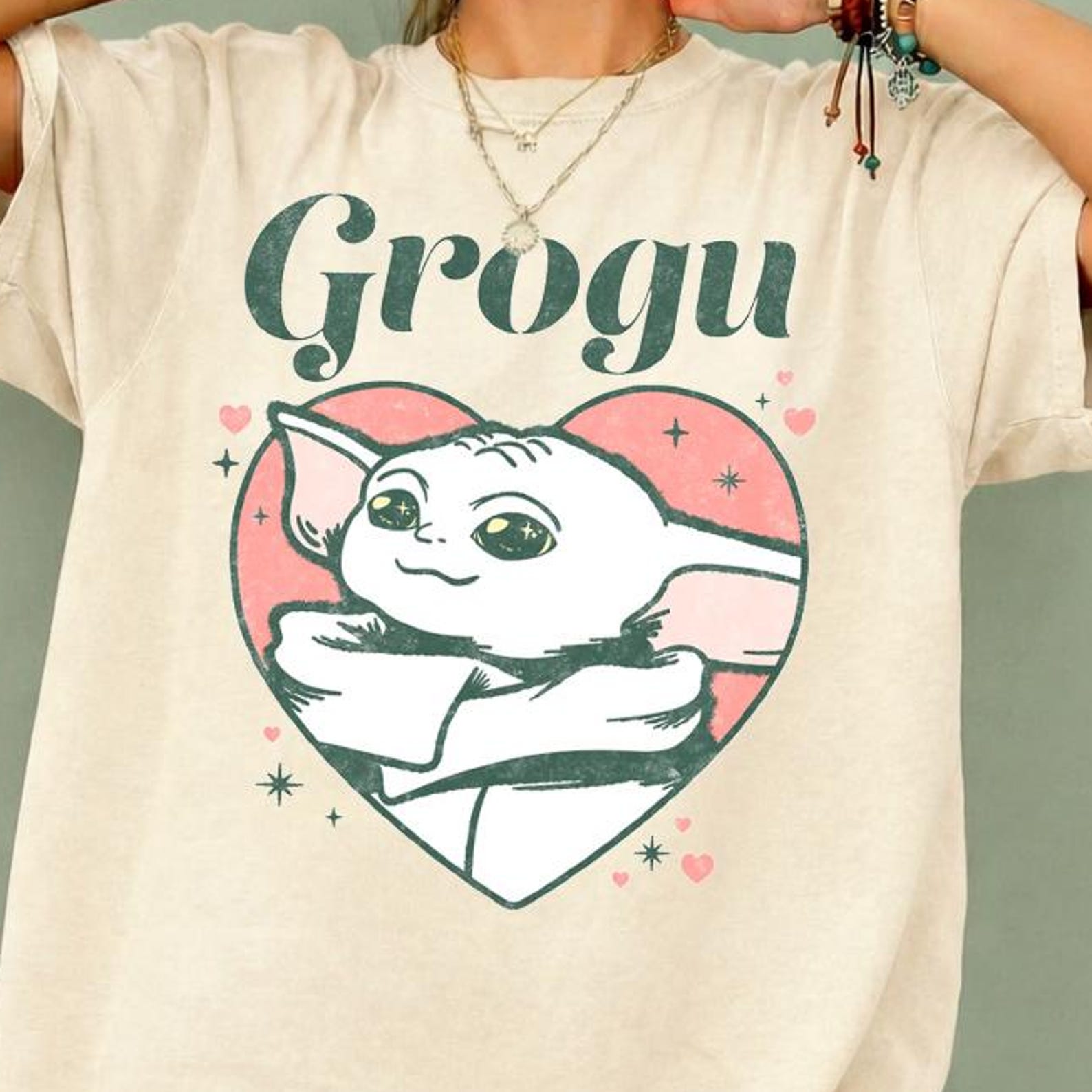 Cute Space Baby Inspired Shirt, Kawaii Character Graphic Tee, Galaxy Lover T-Shirt, Adorable Cartoon Style Shirt, Heart Graphic Tee S
