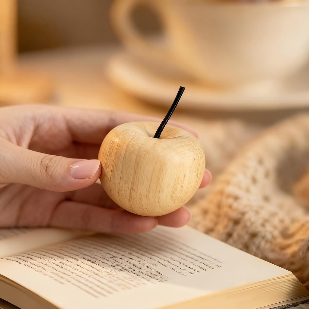 Natürlicher Holz-Apfel-Aroma-Diffusor (1/3 Stück), Handgefertigte Ahornholz-Dekoration für Zuhause & Hotel, Perfektes Weihnachts- & Halloween-Geschenk