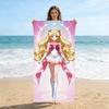 Sailor Moon Usagi Tsukino Beach Towel, Pink Magical Circle Anime Bath Towel