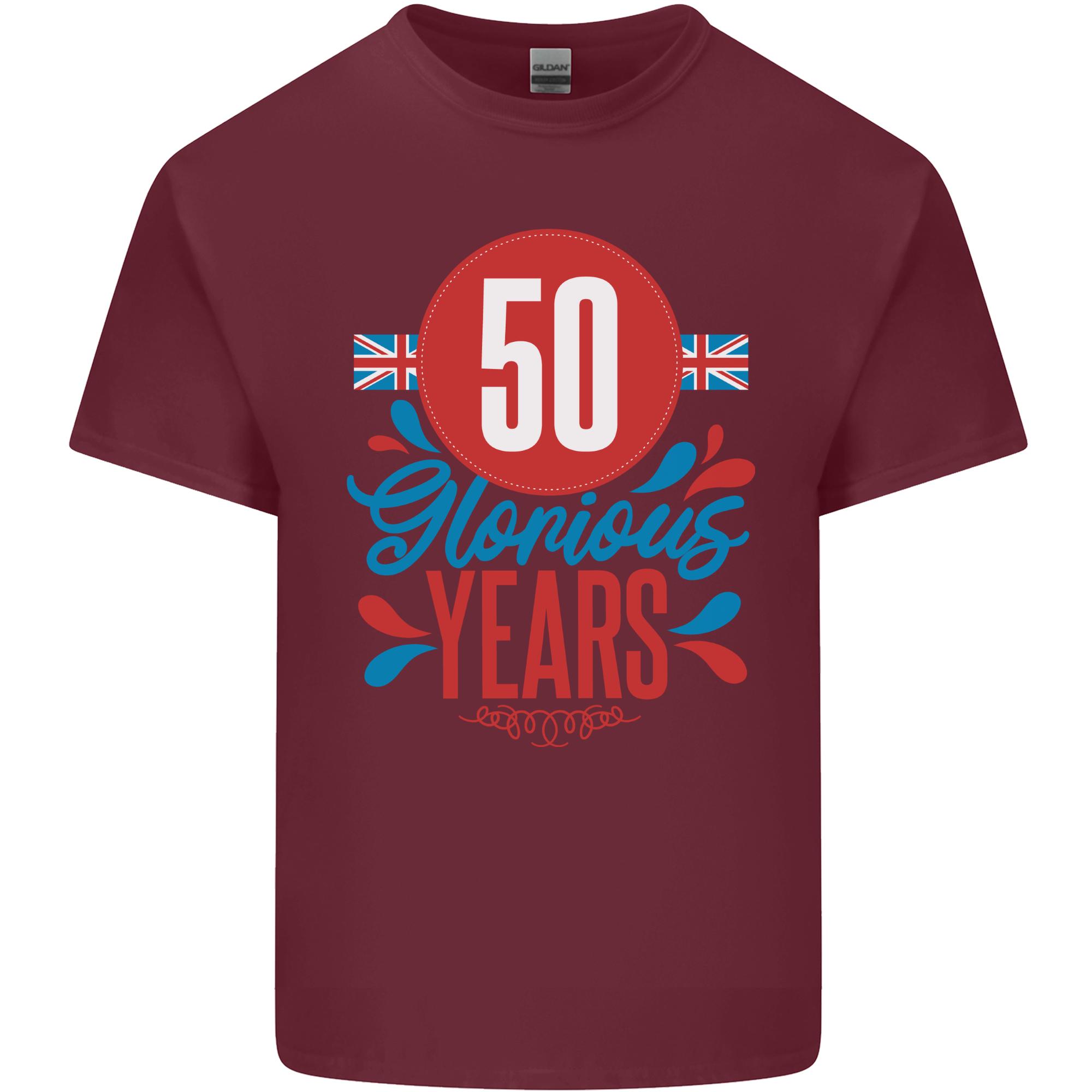 Glorious 50 Years 50th Birthday Union Jack Flag Unisexs Light Cotton TShirt S