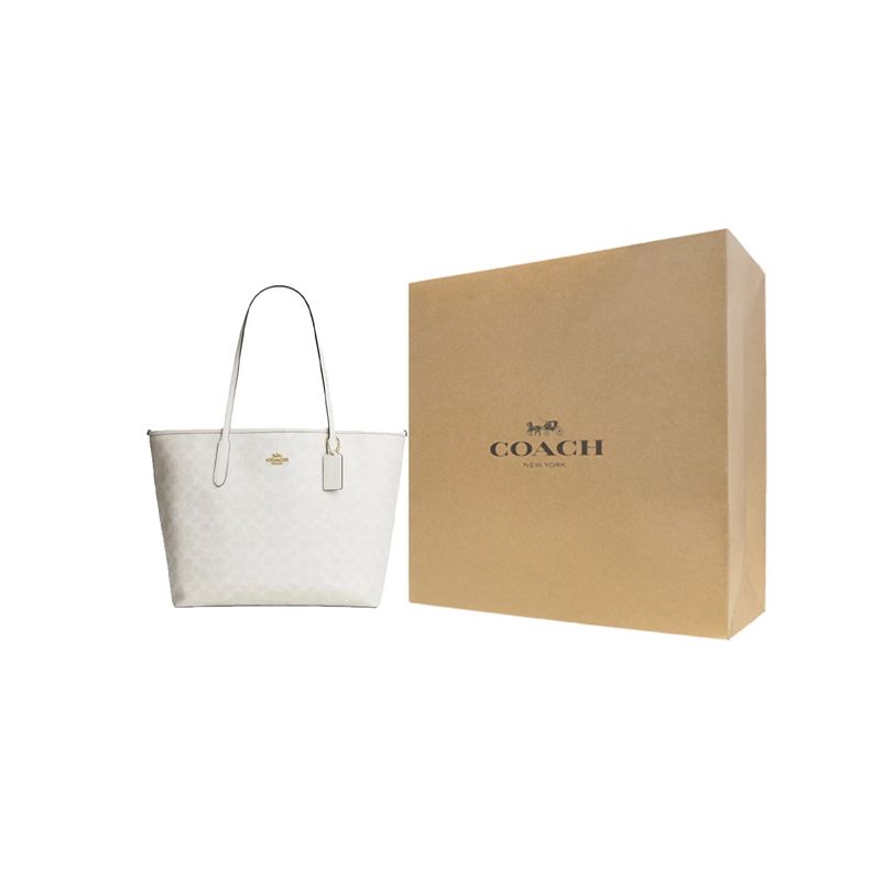 Coach City 33 Classic Logo Tote Bag Women tote Chalk-White CV976-IMXU5