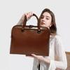 Vintage Braune Echte Leder Aktentasche, Große Kapazität Laptop Handtasche, Business Büro Schulter Crossbody Dokumententasche