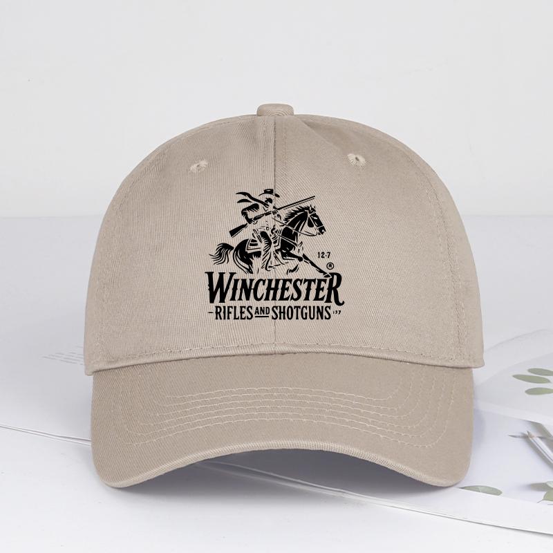

Winchester Cowboy Logo Print SoftTop Baseball Cap Soft Comfortable Breathable Adjustable Retro Western Style Rugged Classic