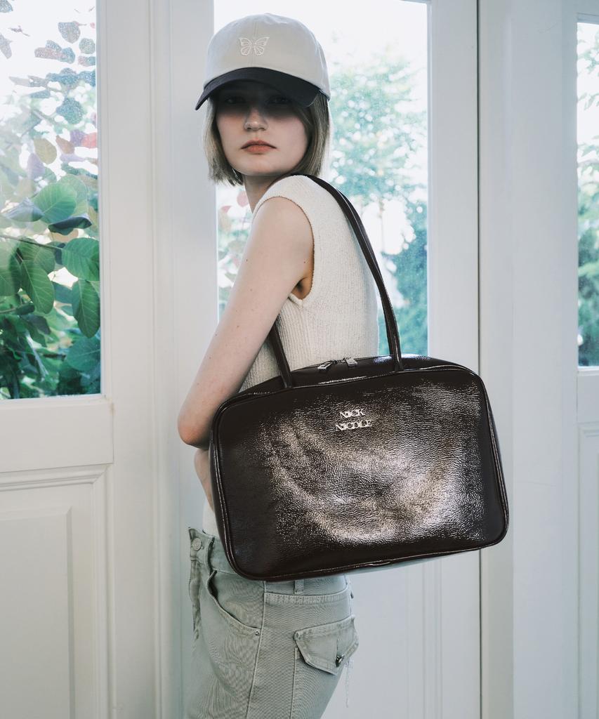 Nick&Nicole Nicole Logo Minimal Square Bag_Brown