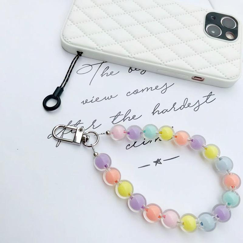 Candy Color Universal Phone Lanyard Heart Beaded Hand Chain for Women Five-Pointed Star Wrist Chain Compatible with Huawei Apple