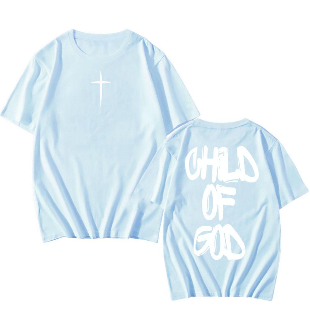 Pamut Póló Jézus Isten Gyermeke Hit Keresztény Póló Unisex Alkalmi Vintage Streetwear Rövid Ujjú Grafikus Nyomtatású Pólók