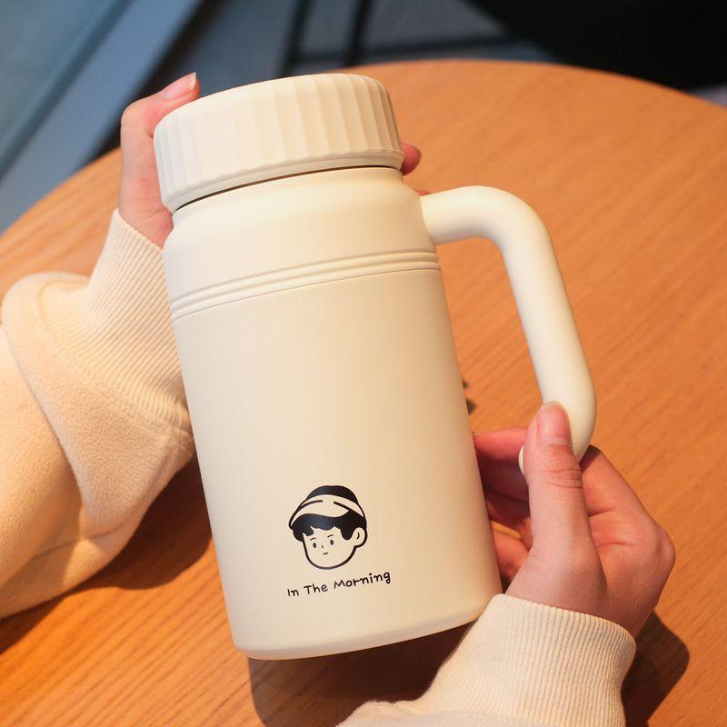 1000ml Large Capacity Thermos Cup for Women, 316 Stainless Steel Student Water Cup, High-Looking, Portable Cup with Handle for Men