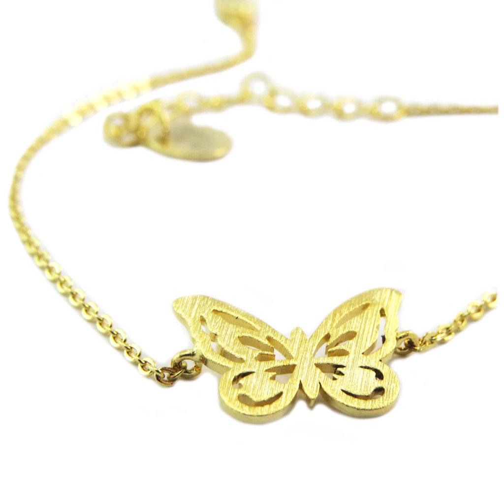 

7bis [P5852] - Браслет ручной работы Бабочка золото - 15х10 мм