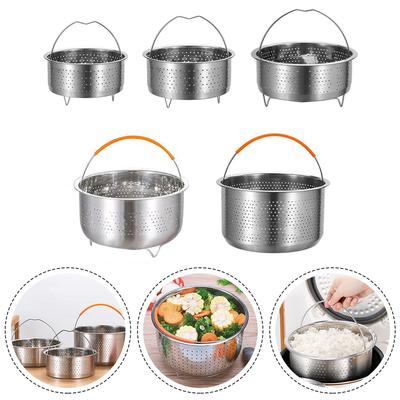 Stainless Steel Steamer Basket Insert Steamer Rack Insert Pot Rice Steamer With Handle Kitchen Cooker Cooking Tool
