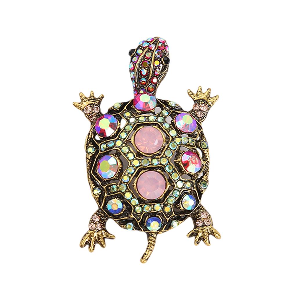 Sparkling Rhinestones Turtle Brooches Alloy Pins Elegant Brooch Alloy Texture Statement Brooch for Special Occasions